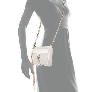 White perforated leather Rebecca Minkoff Mini Mac